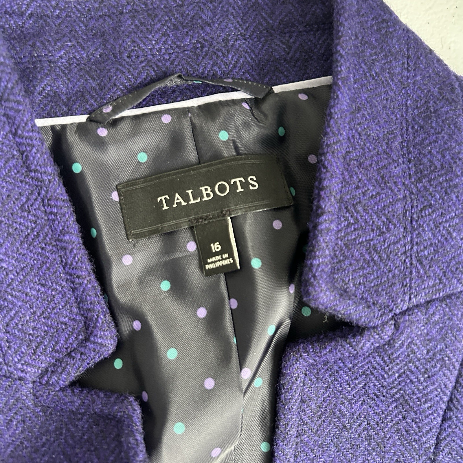 Talbots Quiet Luxury Blazer Jacket Womens 16 Wool Blend Career Preppy Old Money