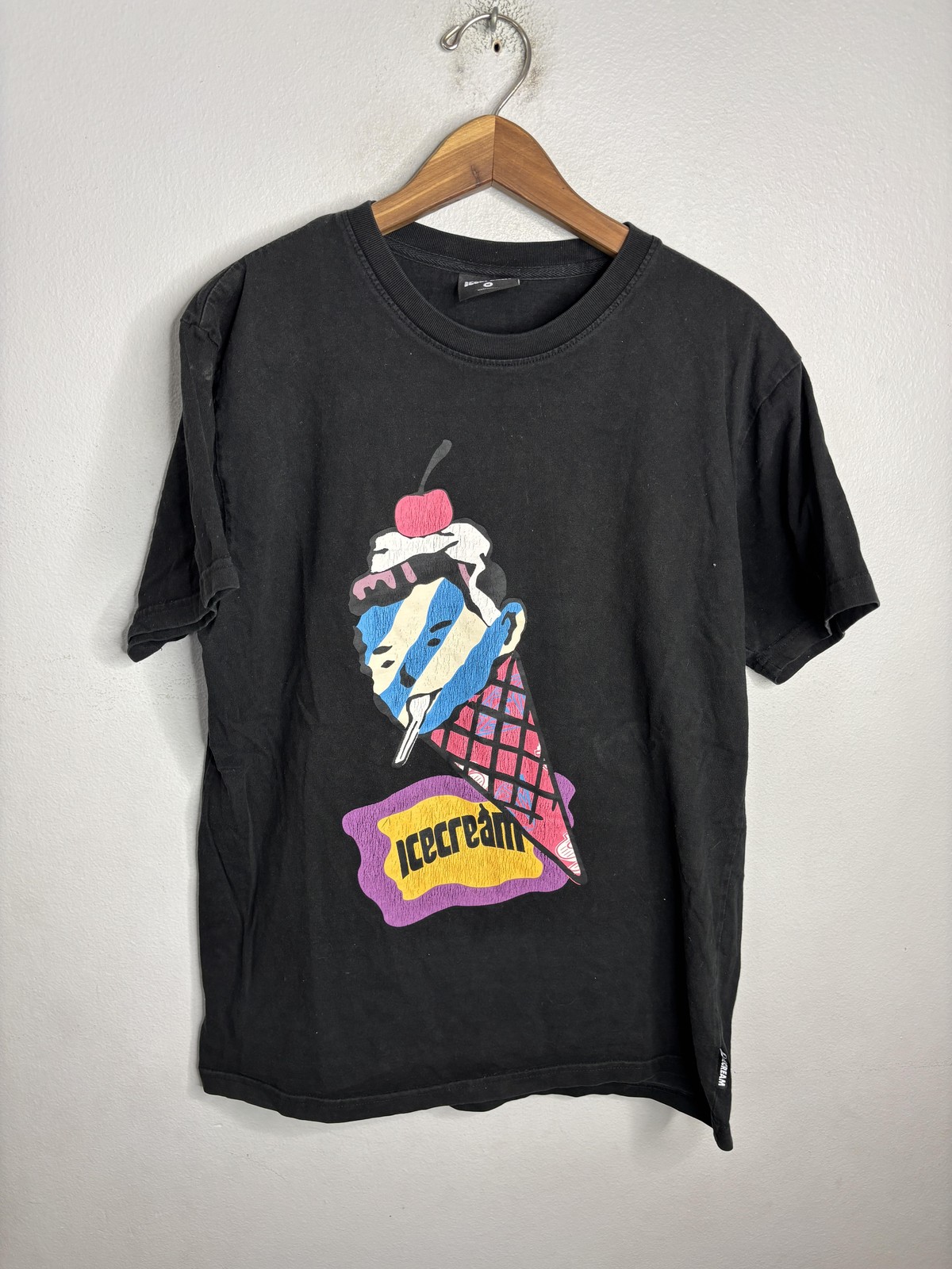 Icecream Shirt Mens Medium Black Graphic Cone Cherry Head Tee Skate Streetwear