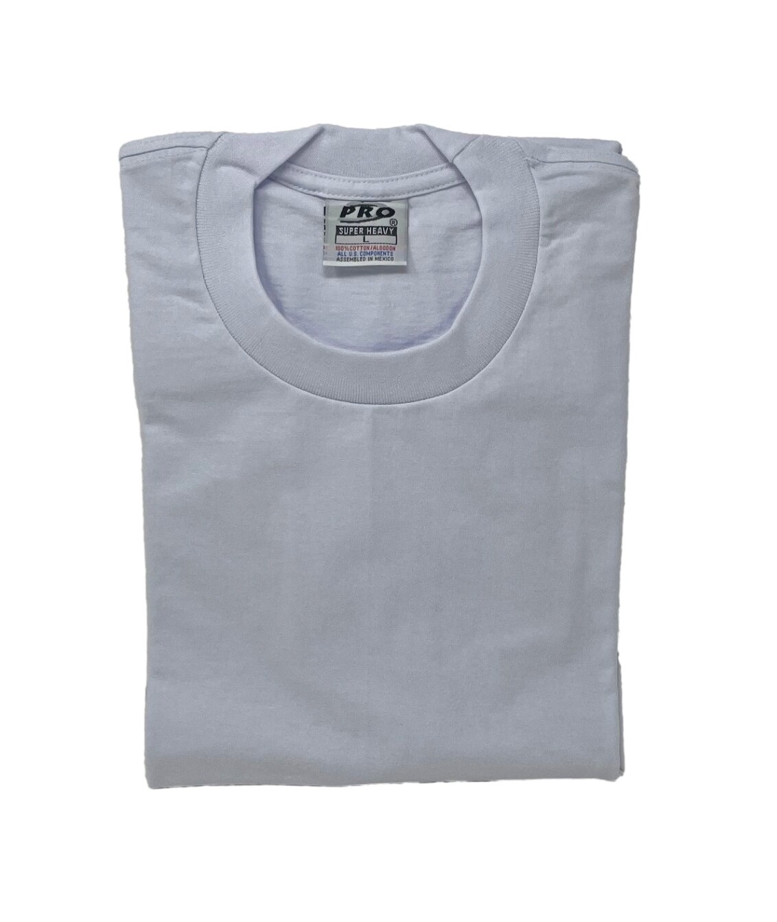 WHITE Pro5 Heavy Duty Crew Neck Men’s T Shirt Short Sleeve 100% Cotton M-XXL