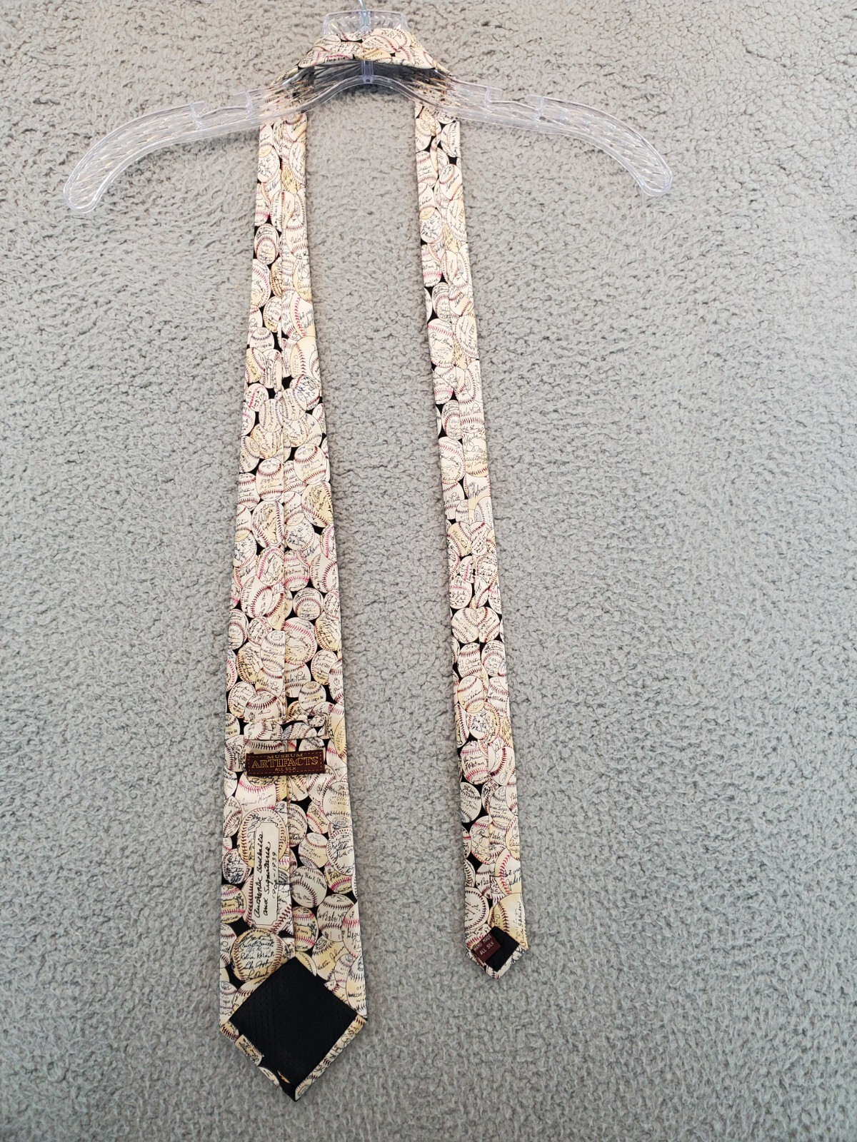 Museum Artifacts 100% Silk Baseball Tie