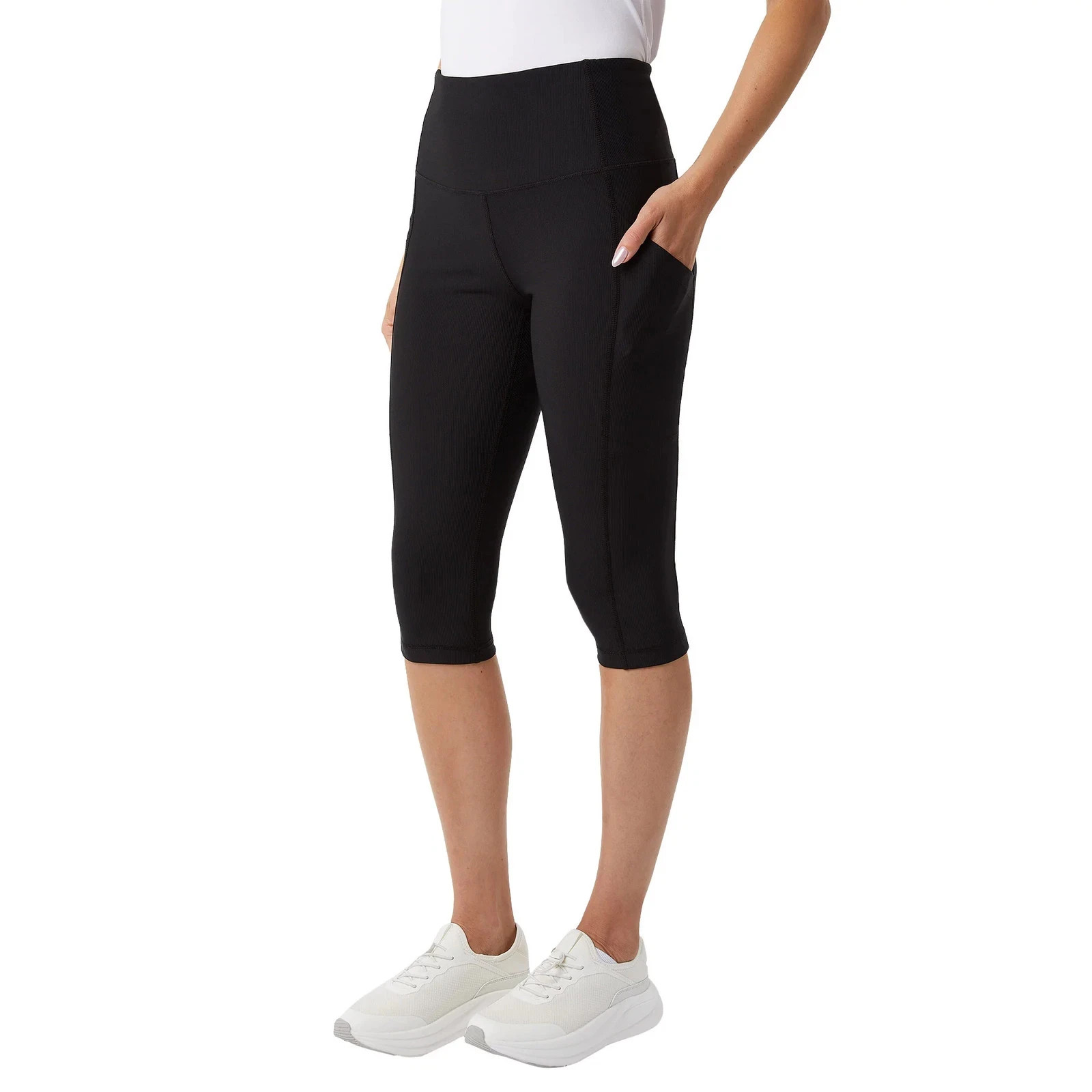 32 Degrees Cool Women’s Ribbed Active Crop Pockets Legging New with Tags