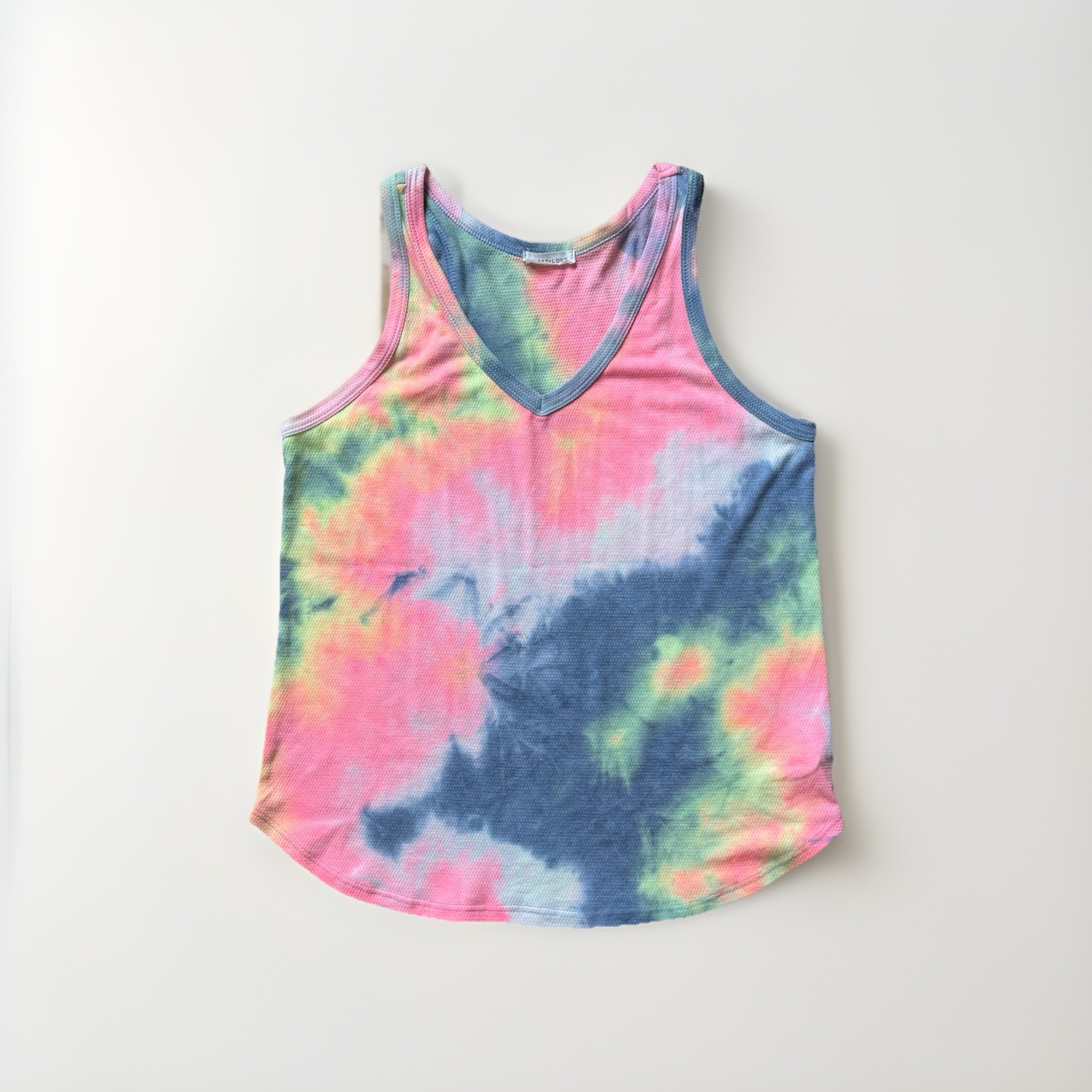 NEW Pastel Tie Dye Tank Top Women’s [Size] V-Neck Sleeveless Summer Shirt NWOT