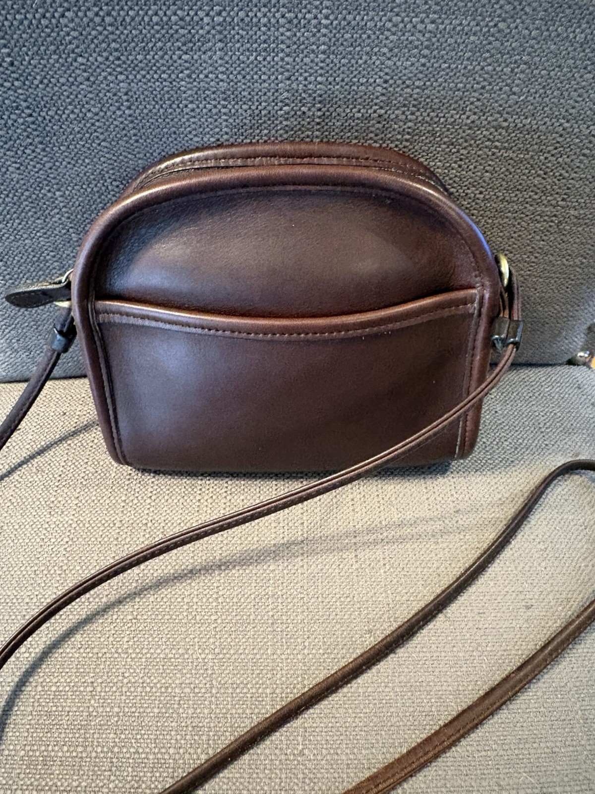 🔥Vintage Coach Abbie Zip #9017 Crossbody Bag Mahogany Leather Made in USA, EUC