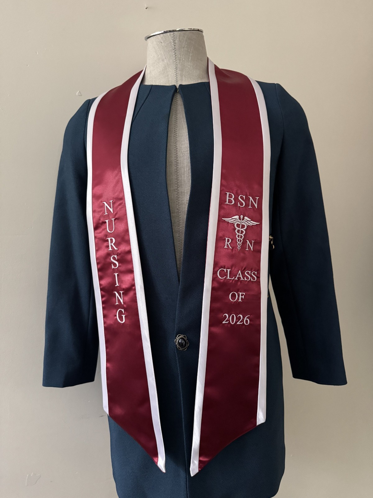 BSN RN Nursing Graduation Stole 2026 Embroidered Sash With Medical Logo