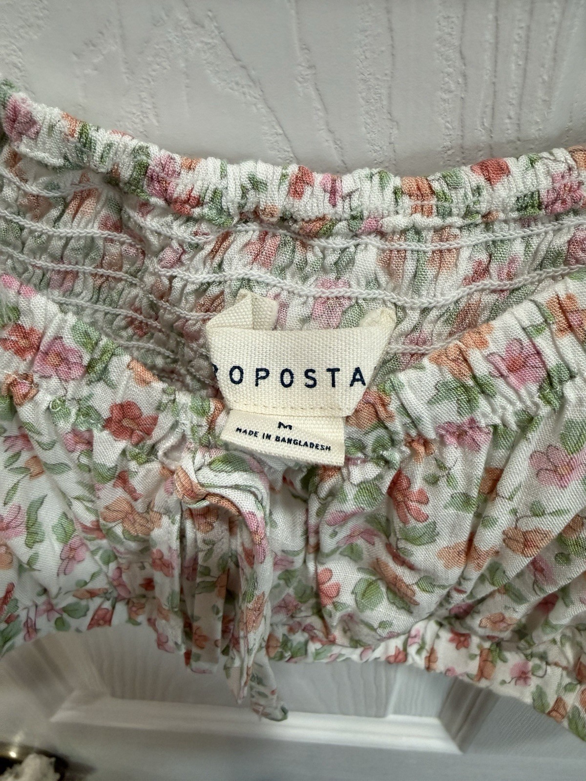 Aéropostale Women’s M Floral 2pc Crop Top & Shorts Set Smocked Ruffle Tie
