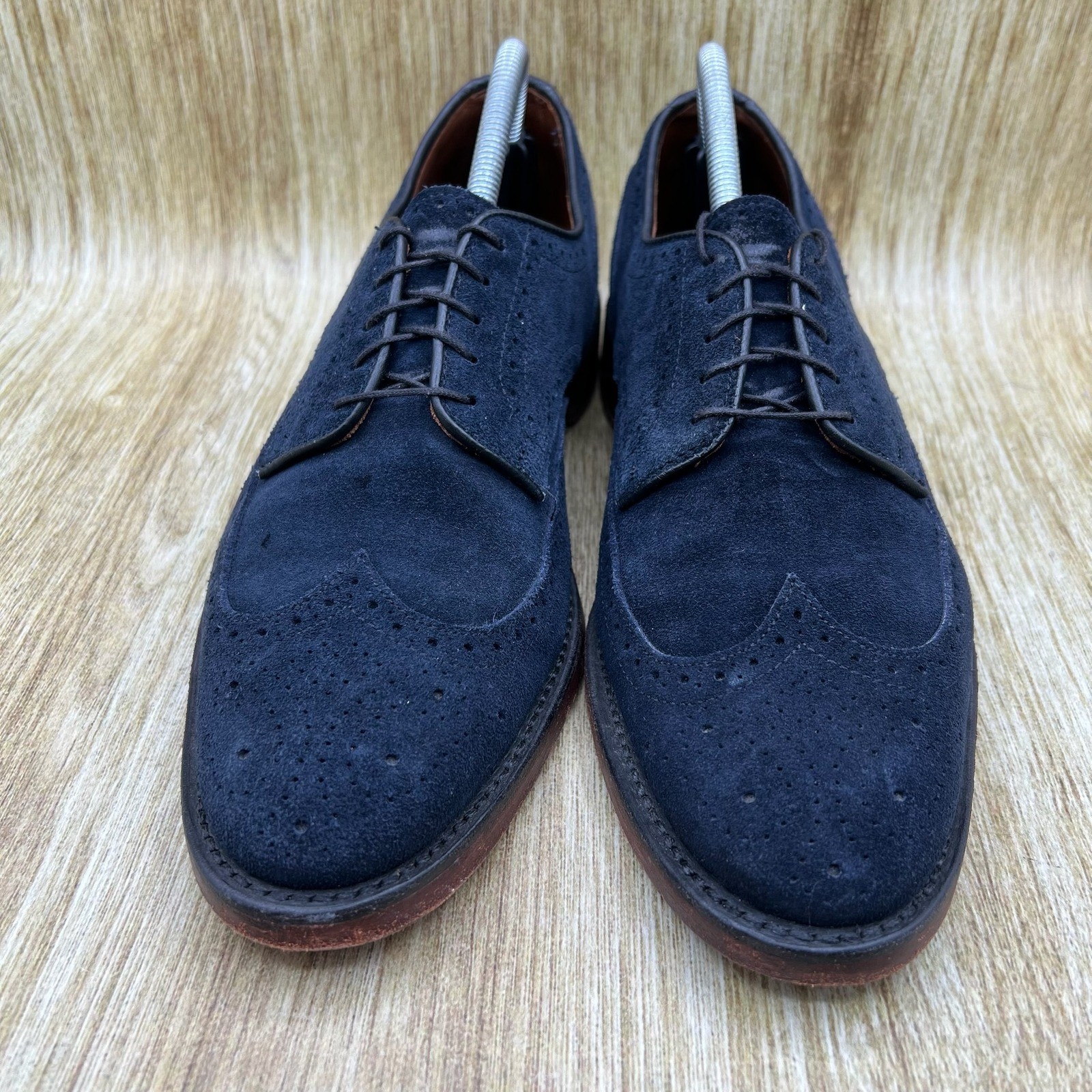 Allen Edmonds Player’s Shoe Men’s Size 9 D Navy Suede Wingtip Oxford Dress Shoes