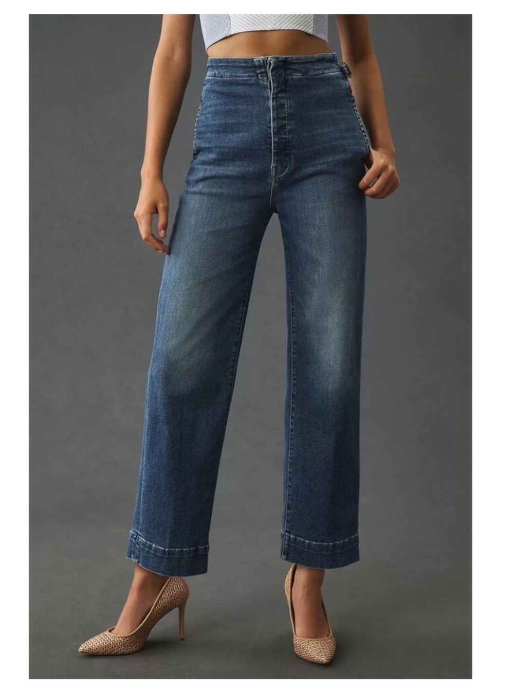 Mother Denim Cinch Greaser Ankle in Dark and Stormy Night