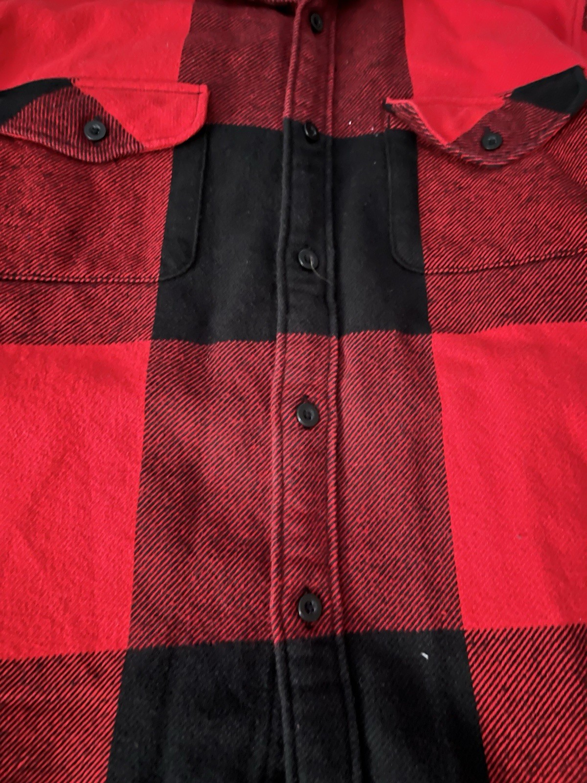 American Eagle Men’s XL Red Black Buffalo Plaid Shirt Jacket Classic Fit