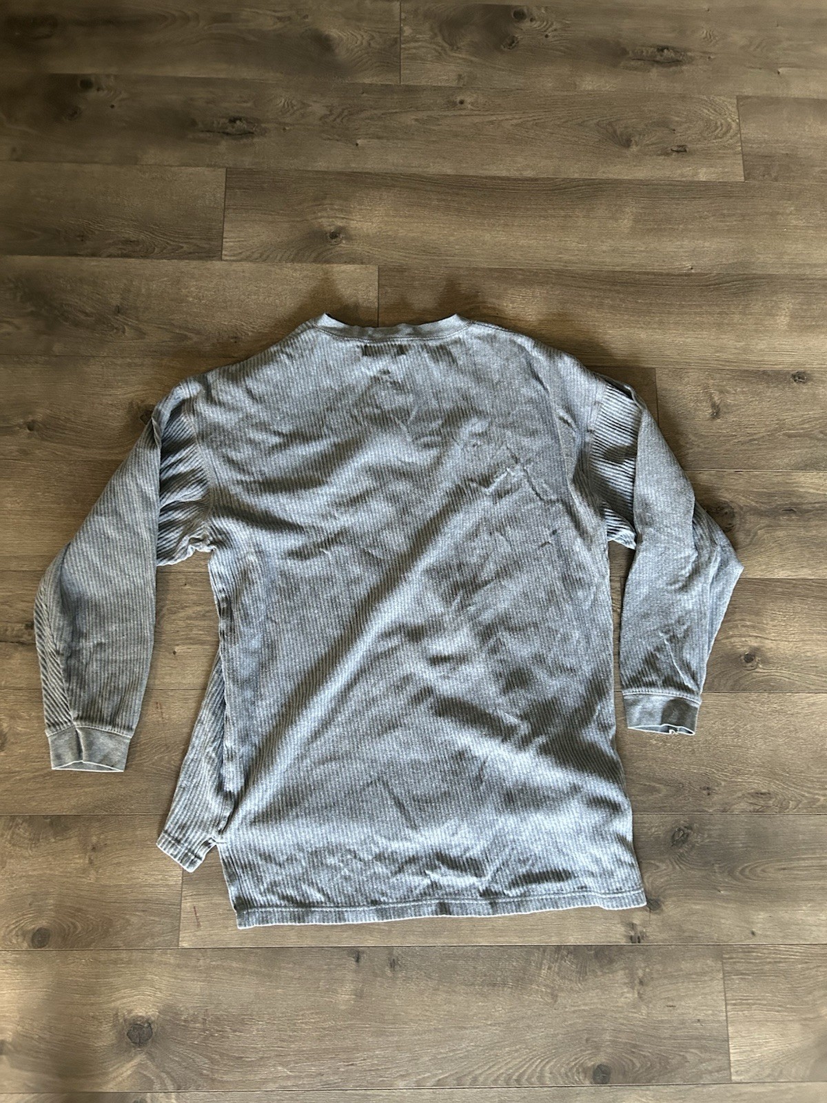 Vintage Pendleton Woolen Mills Gray Ribbed Thermal Henley Long Sleeve