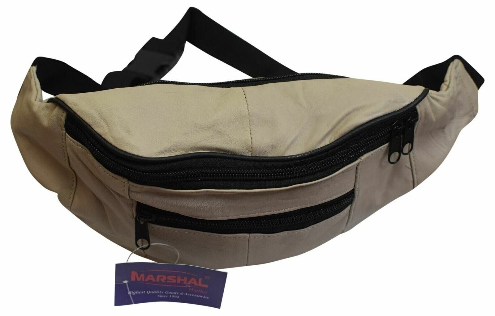 Mens Womens Genuine Leather Fanny Pack Pouch Waist Bag Slim Design Hiking Campin