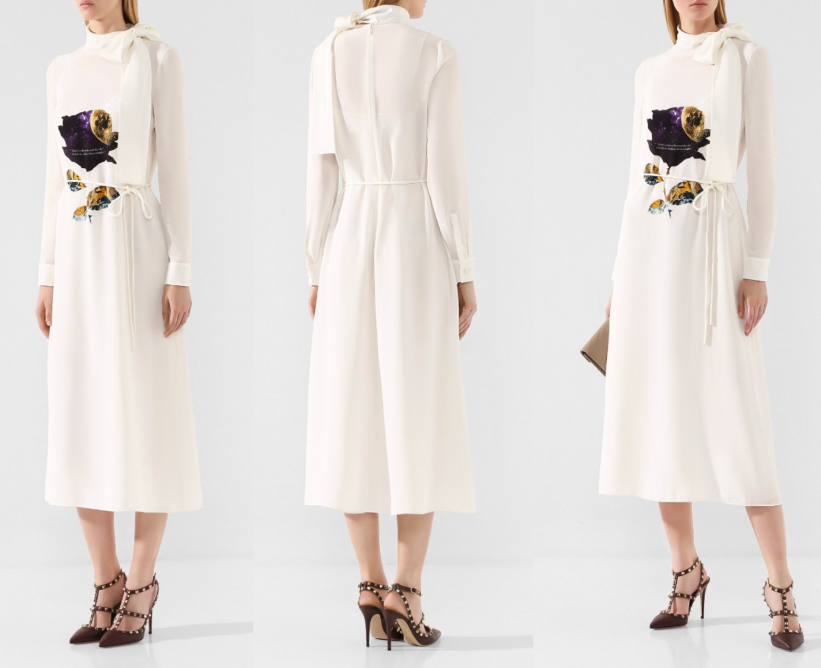 VALENTINO GARAVANI SILK DRESS Midikleid Midi-Dress Emancipation of Poetry New S