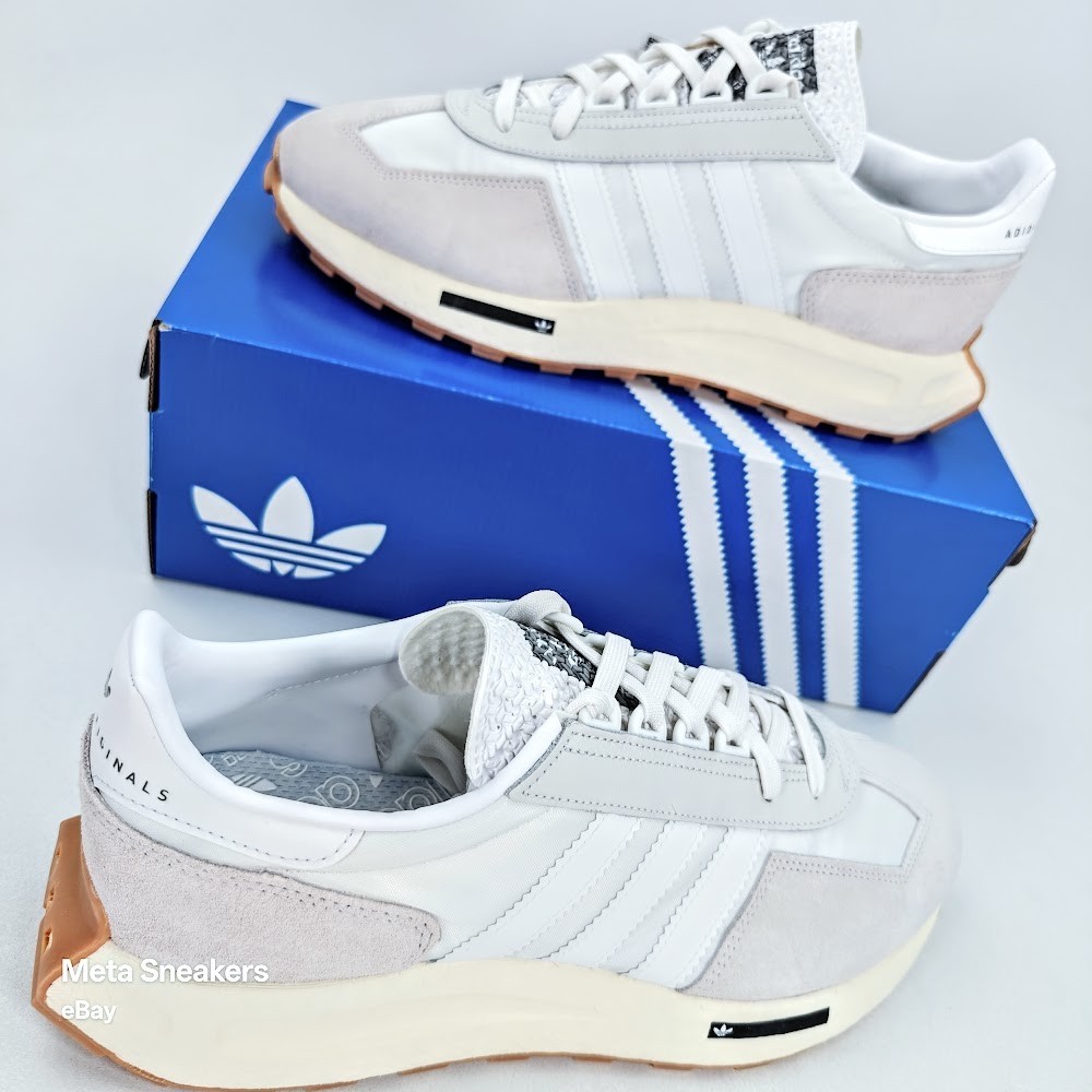 Adidas US 10 Men’s White Silver Gum Boost Retro Runner Retropy E5 H03075 New