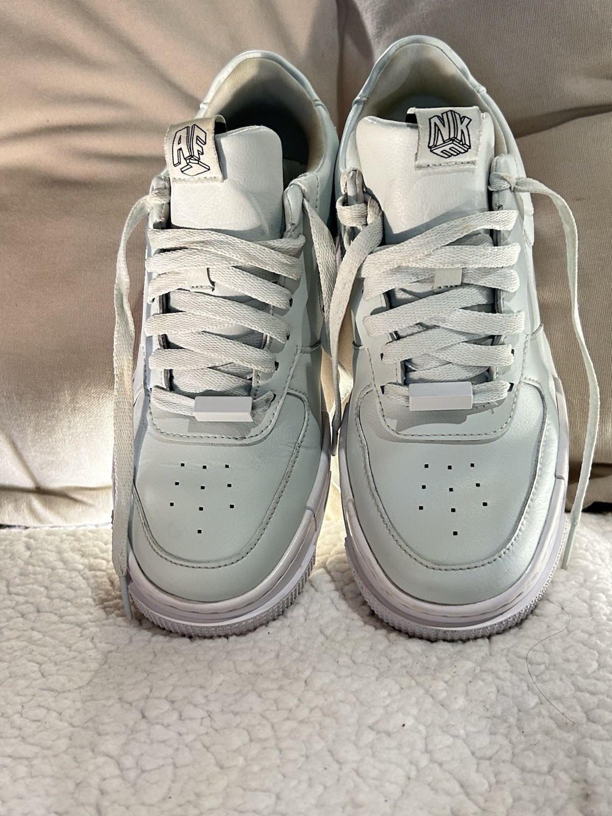 Nike Air Force 1 Low Top Lace-Up Athletic Sneaker Light Blue/White