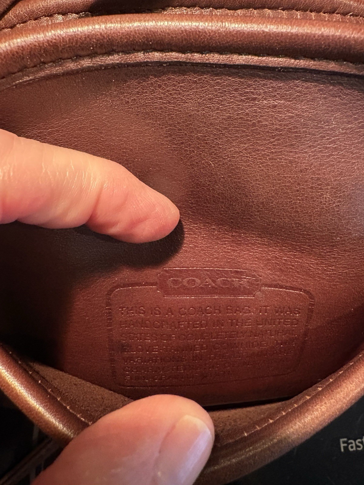 🔥Vintage Coach Abbie Zip #9017 Crossbody Bag Mahogany Leather Made in USA, EUC