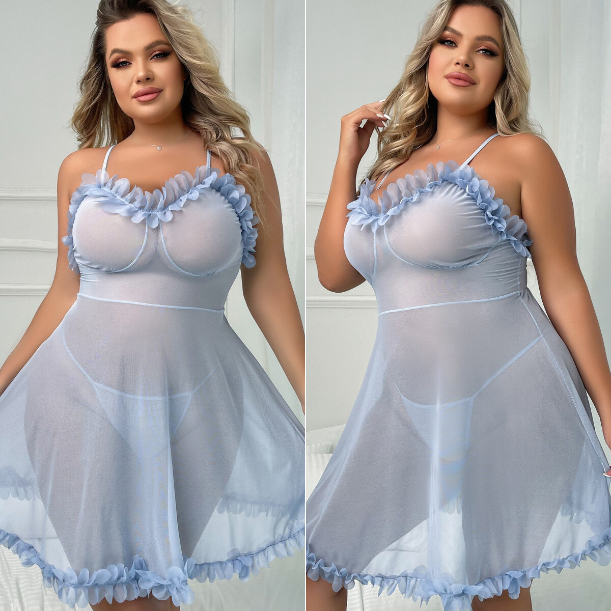 Women Lace Sexy-Lingerie Nightwear Babydoll Sleepwear Bodysuit Dress Plus Size