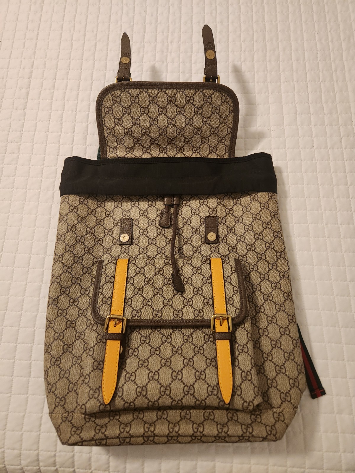 Gucci GG Backpack Beige/Ebony Canvas/Leather