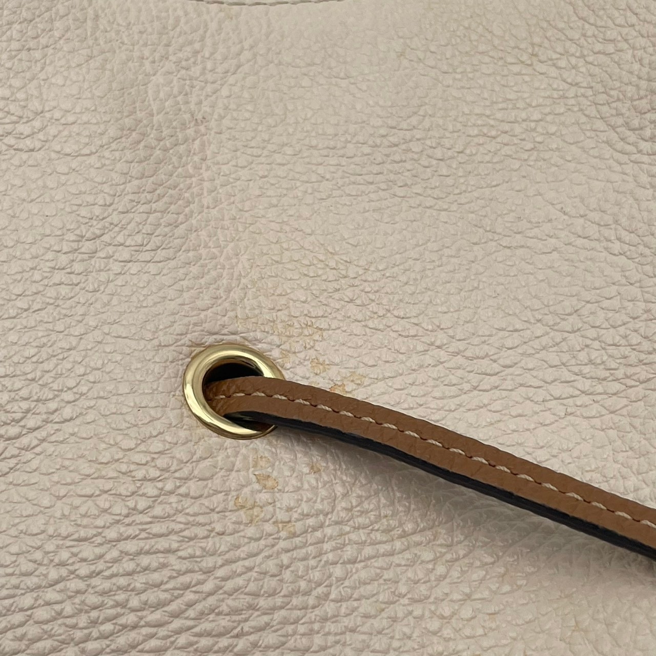 Authentic COACH Andy Leather Tote Bag Ivory Brown Gold CA165