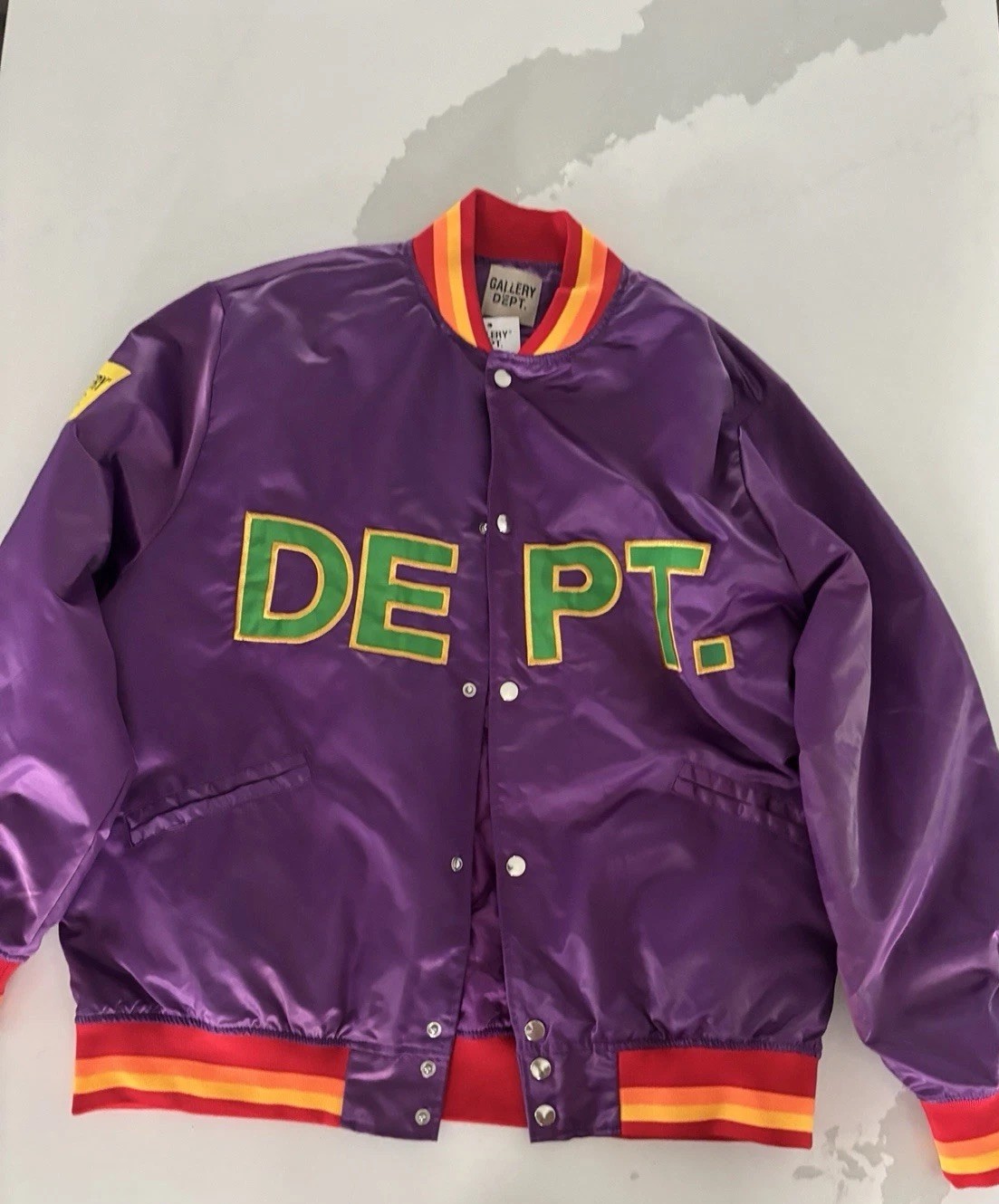 Gallery Dept. Men’s Purple Varsity Jacket Logo Patch Embroidered Graphic