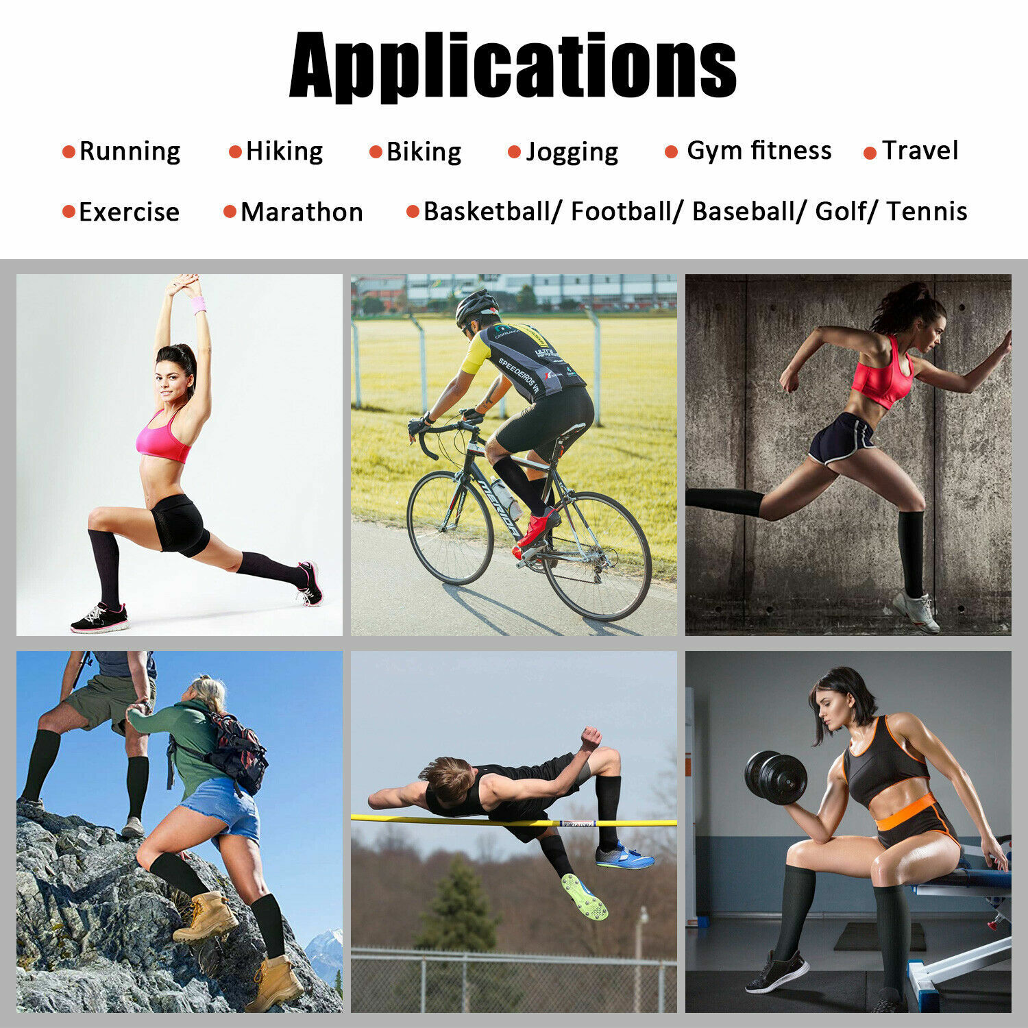 4Pairs Men Women Compression Socks Stockings Pain Relief Leg Foot Support Brace