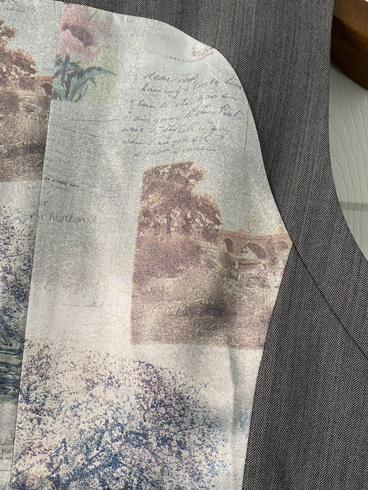 Ted Baker London Grey Herringbone wool rich 2-Piece Suit Lined Tailored Size 10