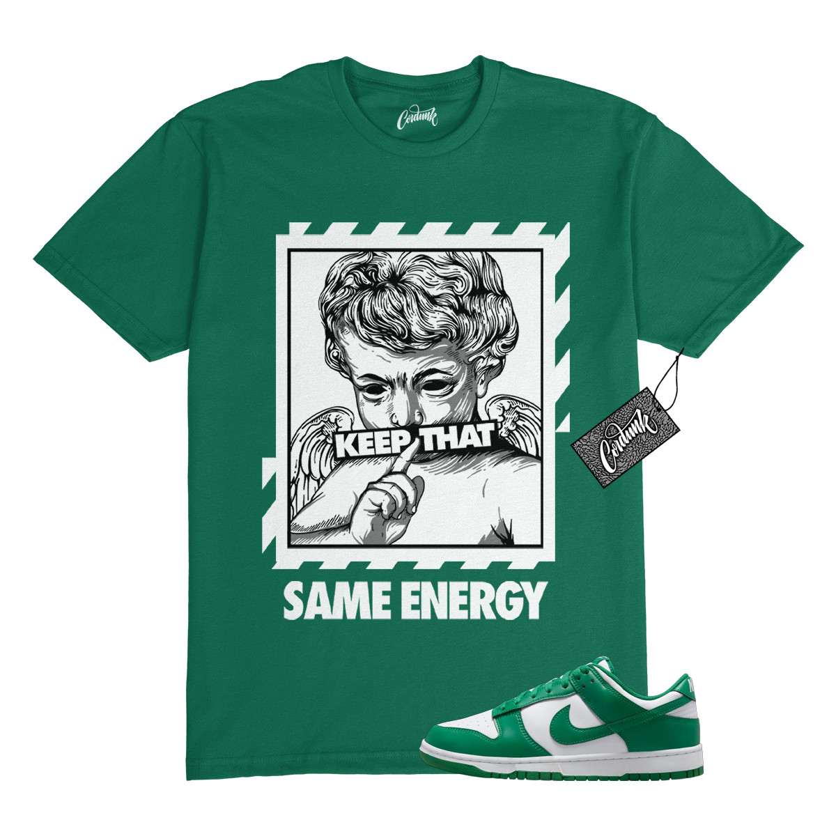 Dunk Malachite Green White Low T Shirt Match ENERGY