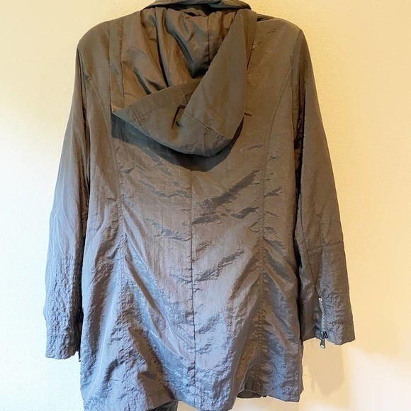 Unknown Moto Asymmetrical Zip Jacket Womens L Grey Good Quilted Nylon 50324NL