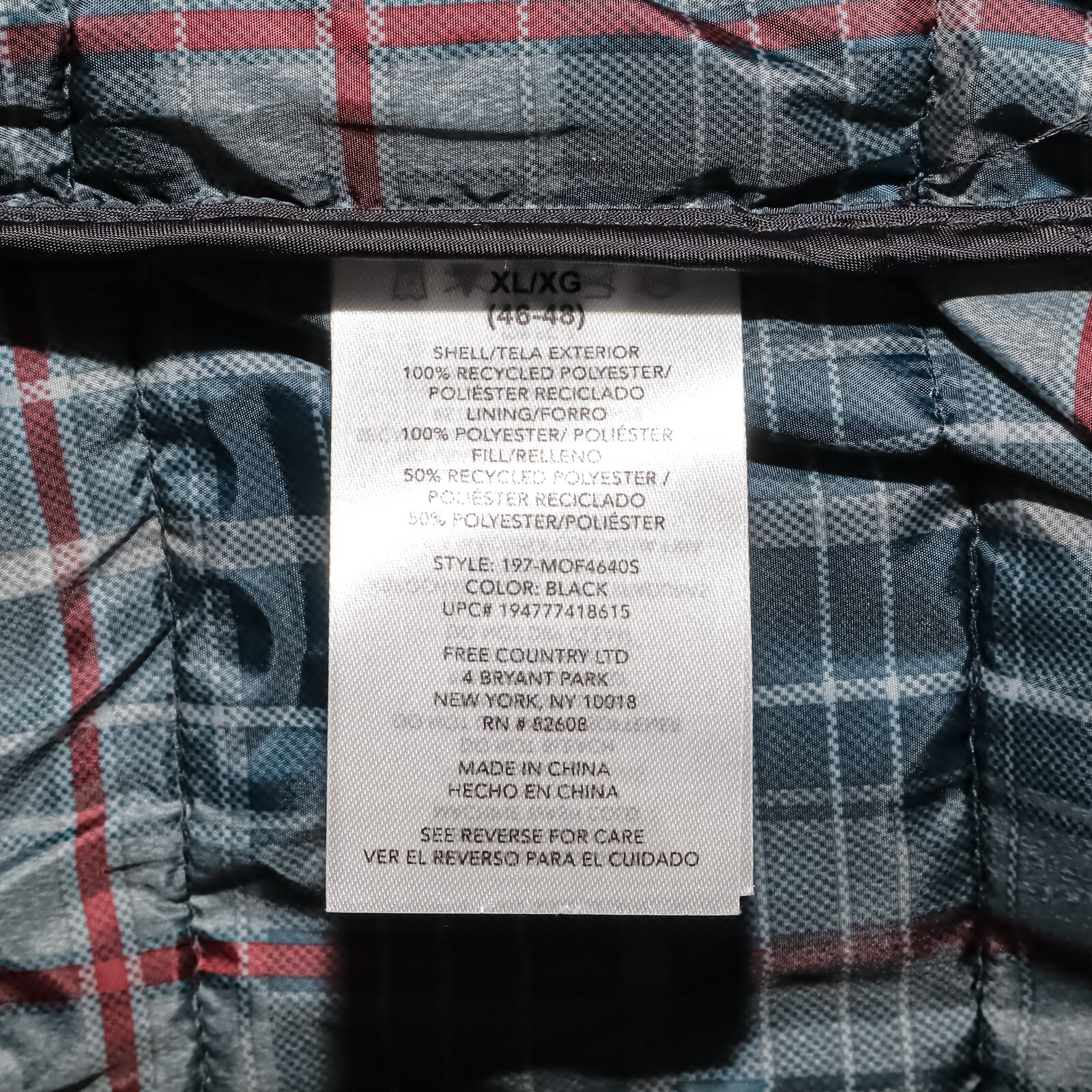 Free Country Men’s Super Light Poly Maple Creek Puffer Vest Black Size XL