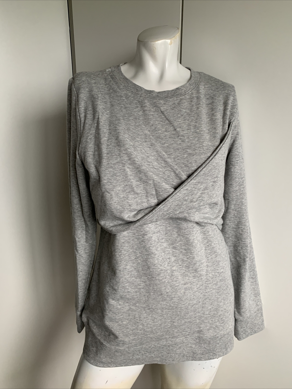 Trouvé medium gray long sleeve twist sweatshirt business top pullover