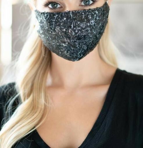 Glitter face mask. Adjustable, re-usable, washable. one size 