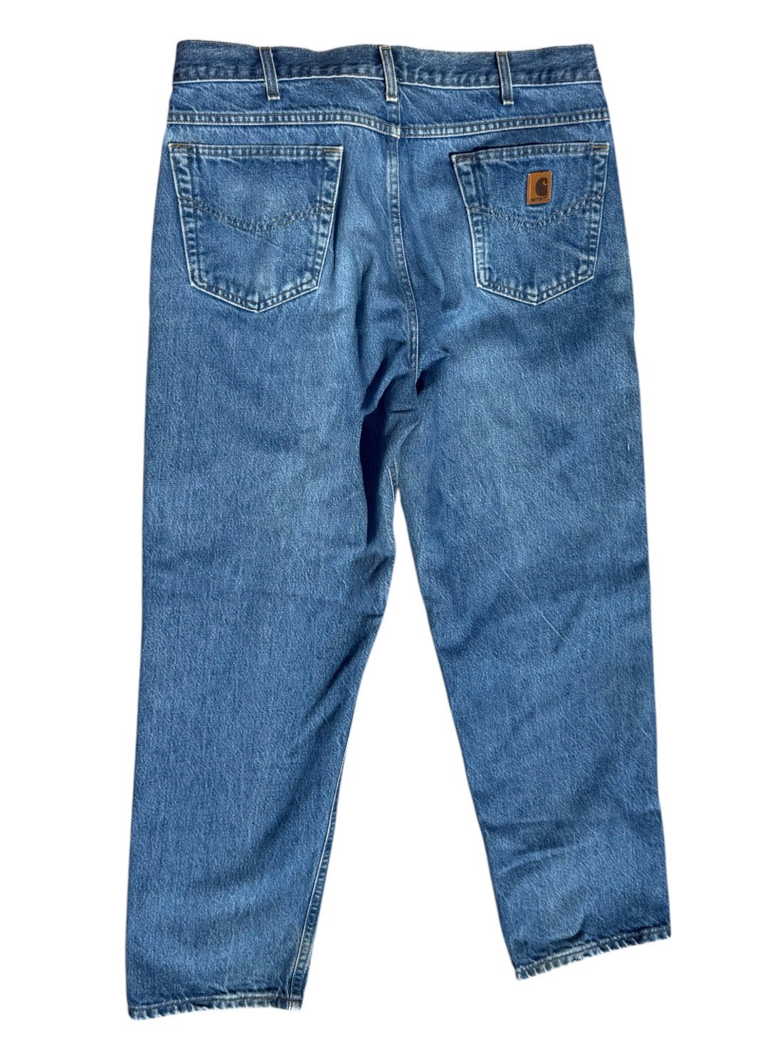 Carhartt B46 DST Jeans Mens 36×30 Made USA Blue Denim Work Pants 100% Cotton