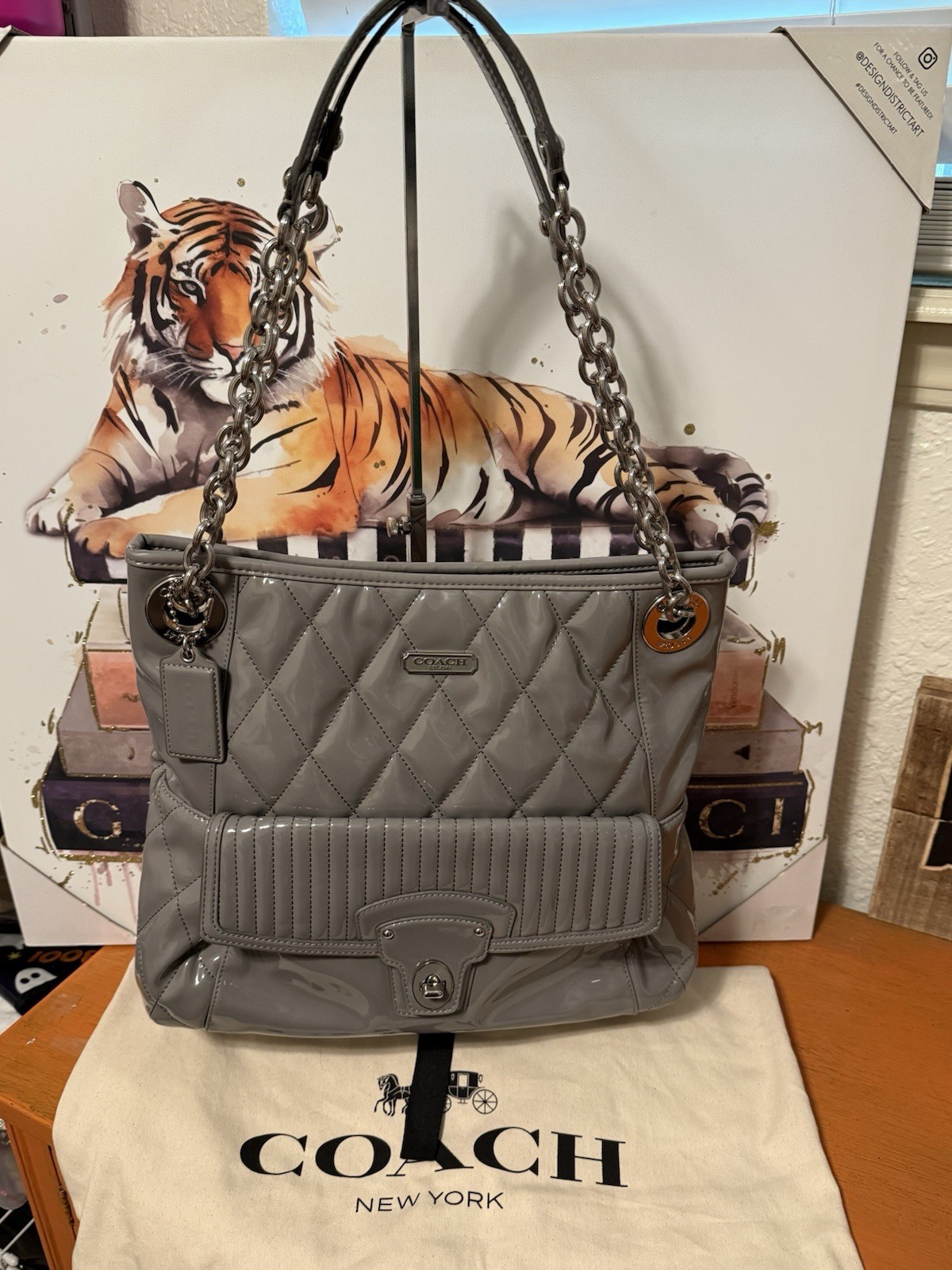 Coach Poppy Liquid Gloss 2 Way Bag with Dustbag