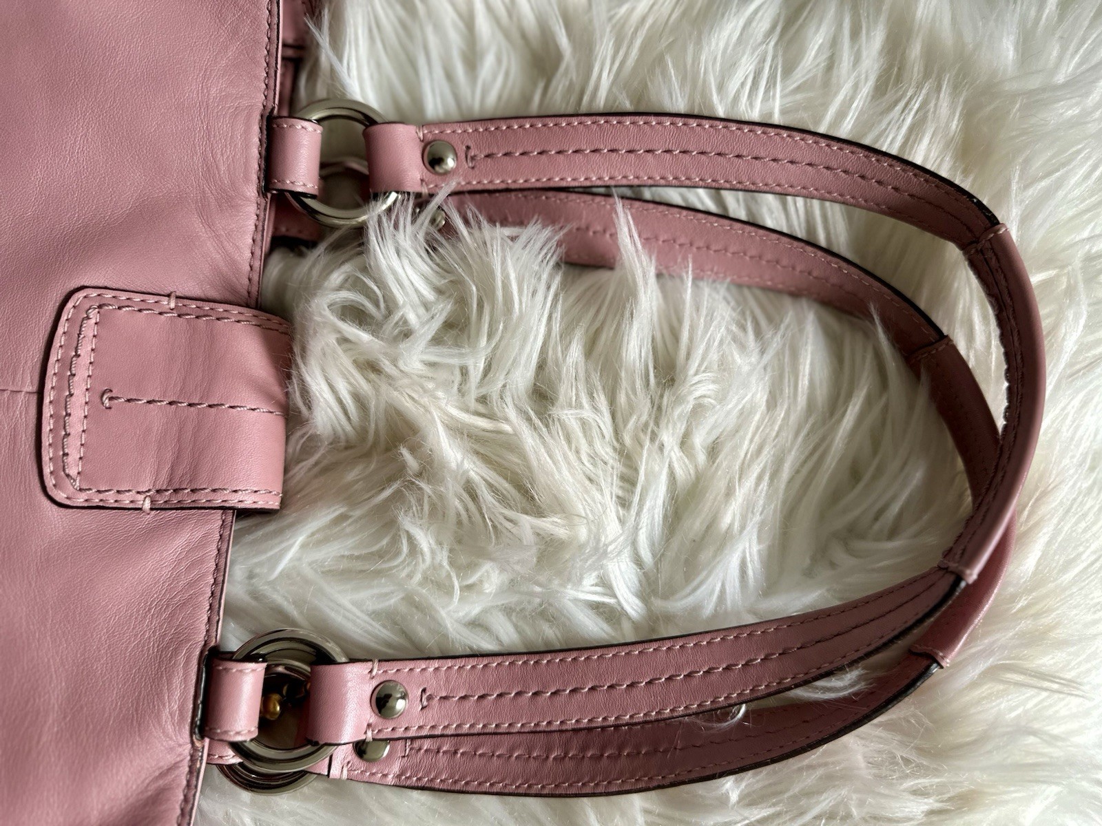 Coach Soho Pink Leather Buckle Tote F18731 Shoulder Bag