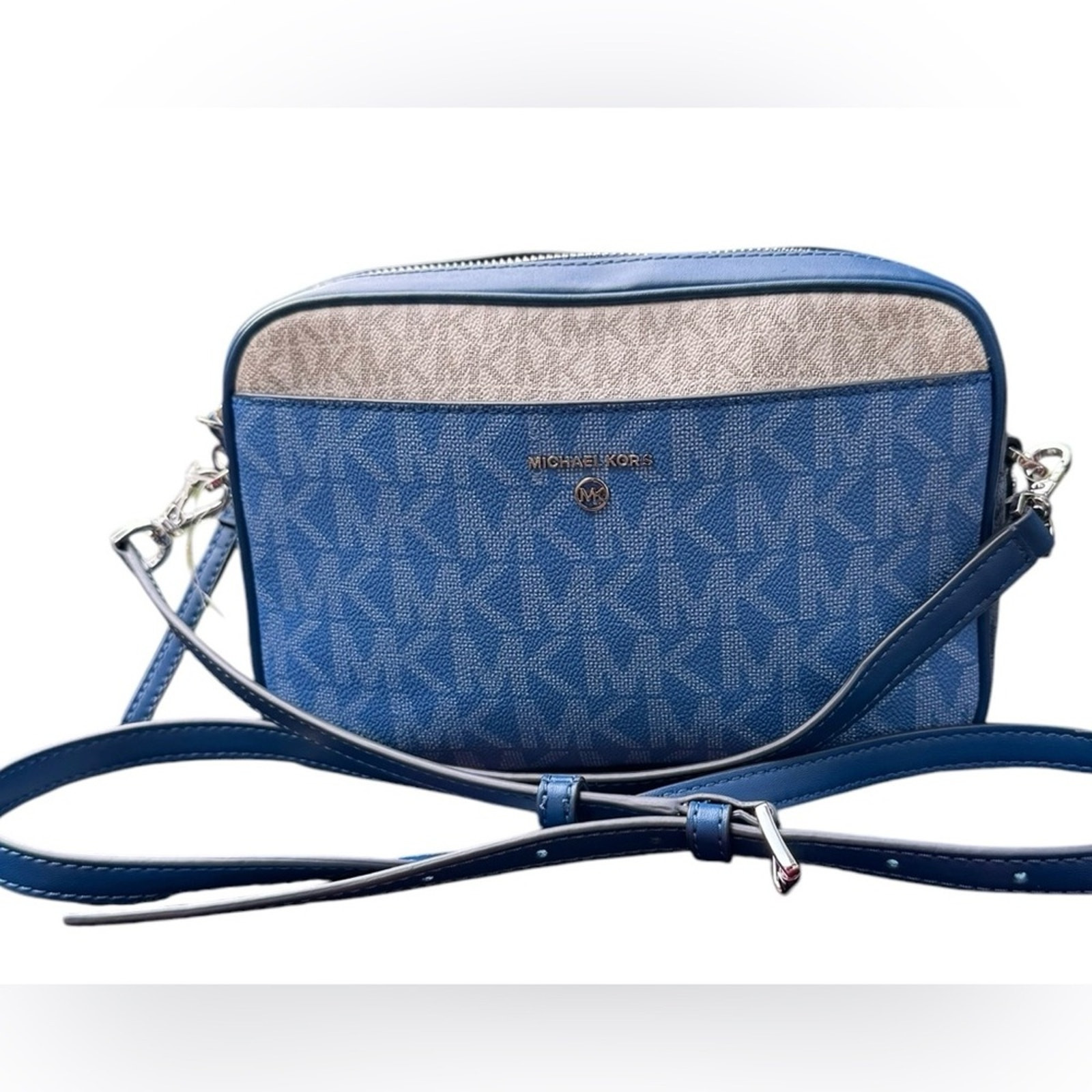 NEW Michael Kors Jet Set Logo-Printed Coated Canvas Camera Bag