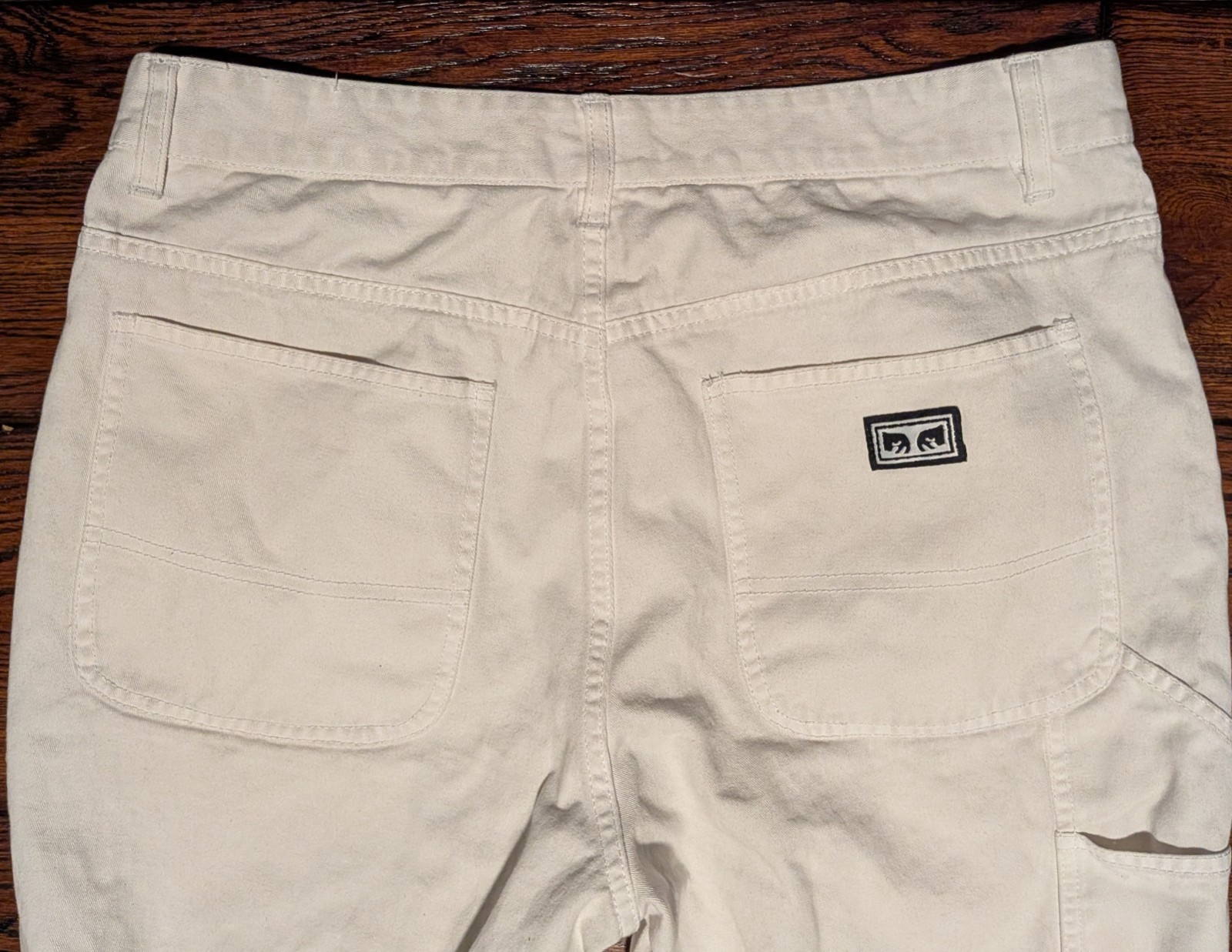 Obey Mens Hardwork Carpenter Bull Denim Pants w/ Graphic Print Size 32(17″)x27.5