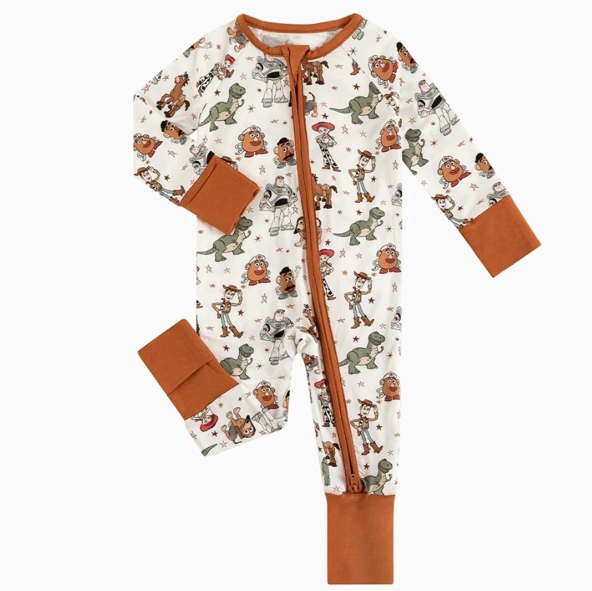 NEW Nemo Ariel Stitch Toy Story Cars Baby Girls Bamboo Romper Jumpsuit Sleeper
