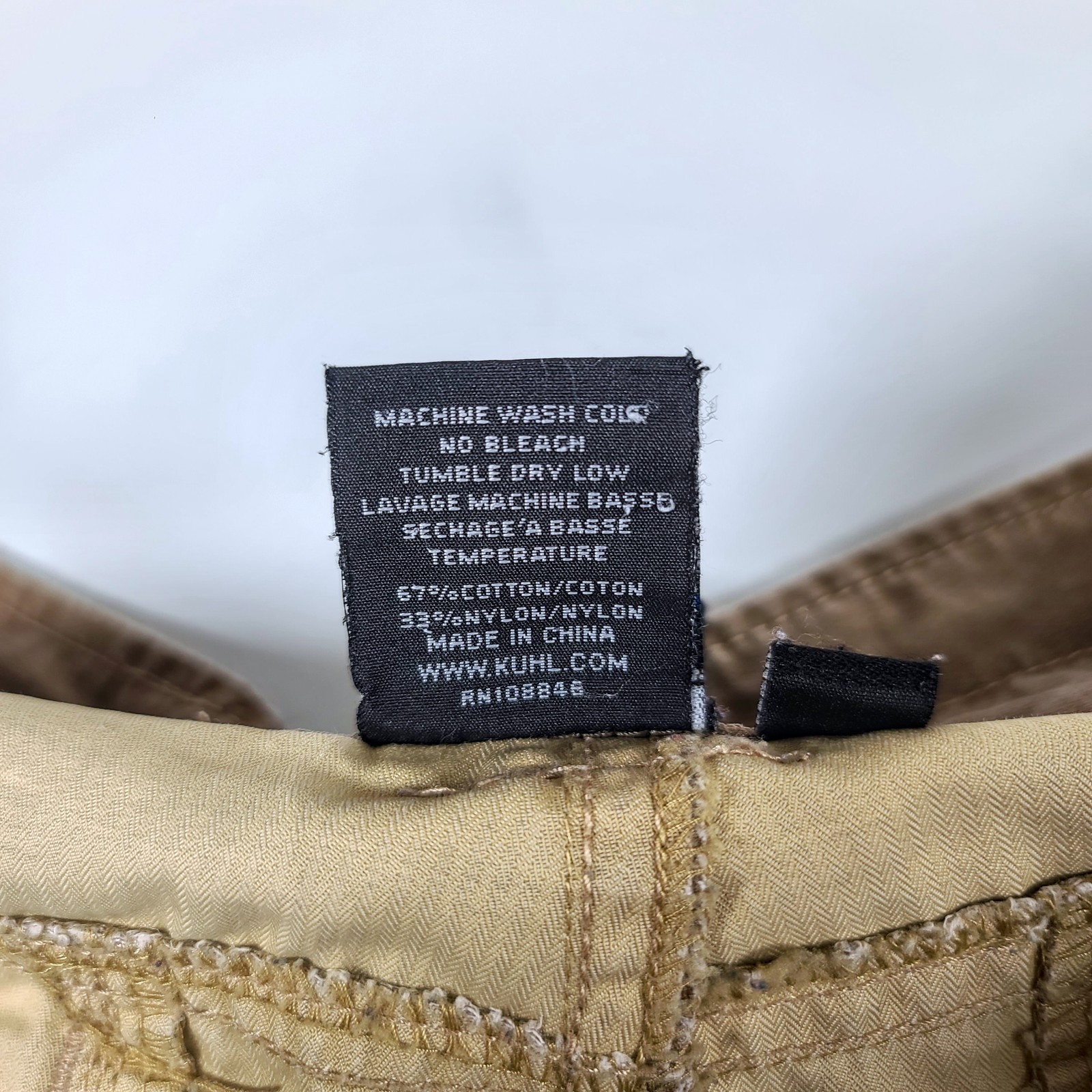 Kuhl Revolvr Cargo Shorts Men’s 36 Brown Nylon Cotton Quick Dry Zipper-Pockets