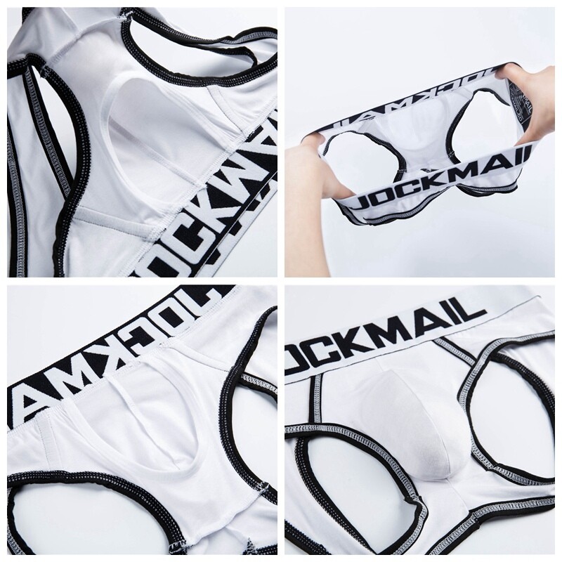 Men’s Jockstrap Low Waist Briefs with Open Back Modal Sexy Underwear