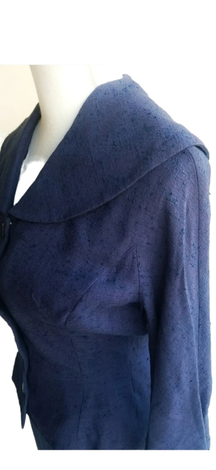Vintage 50s Spring Suit Small 1950s BETTY ROSE Blue Cotton Jacket Pin Up