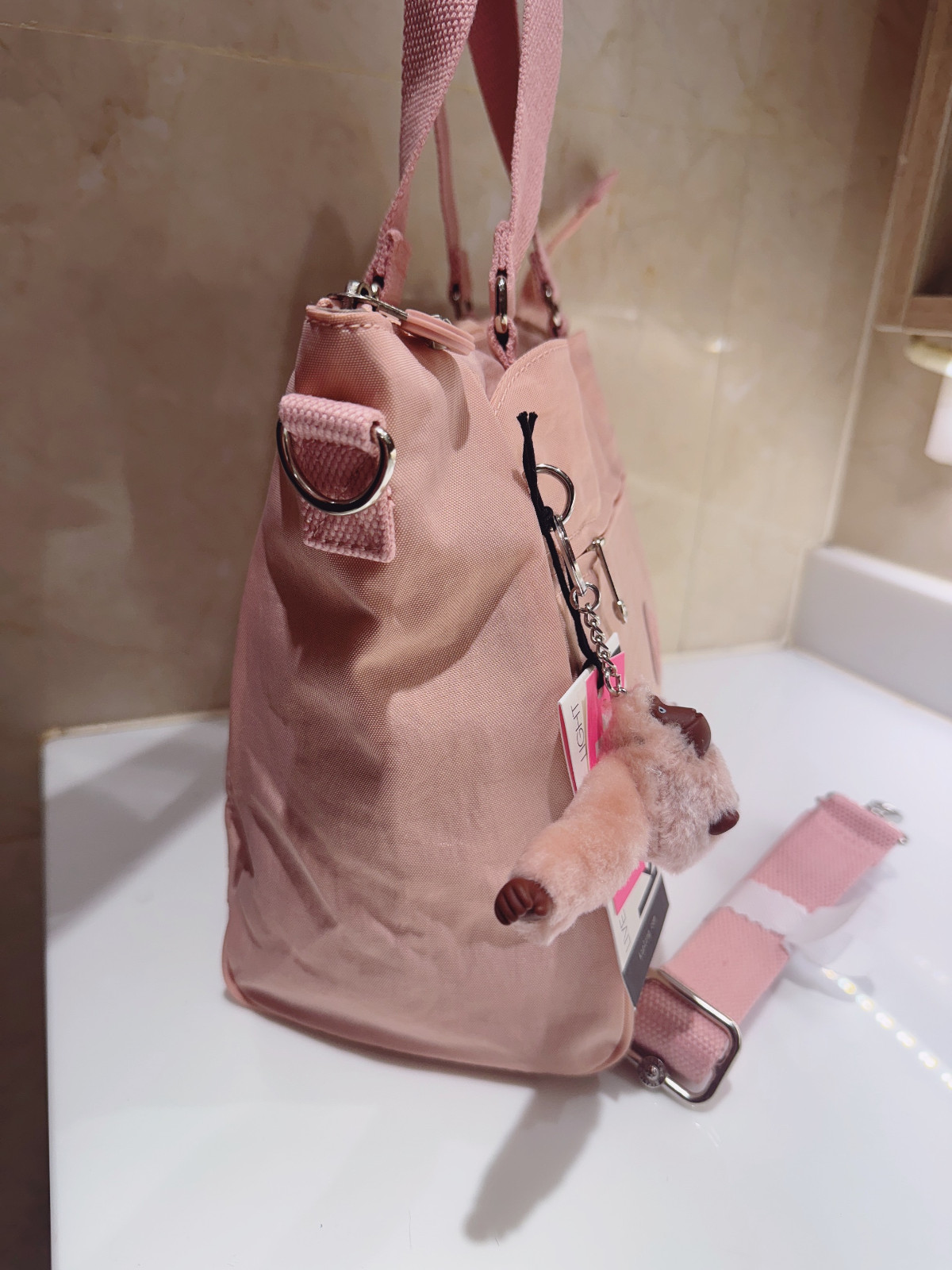 NWT Women’s Kipling Light pink Handbag Crossbody handbag trolley tote