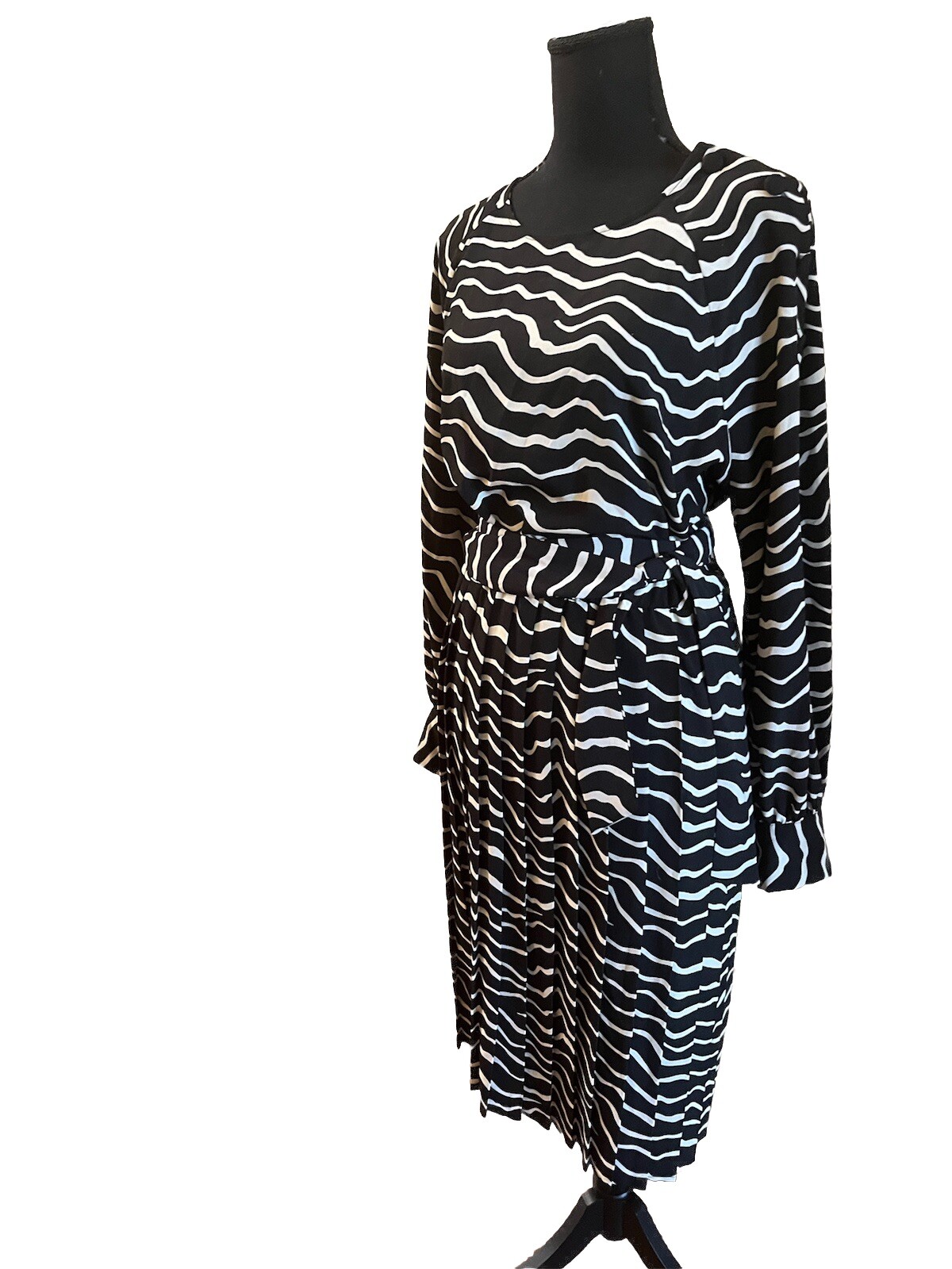 Who What Wear Plus Size XXL (18) Animal Print Midi Dress Black & White Bust 48”