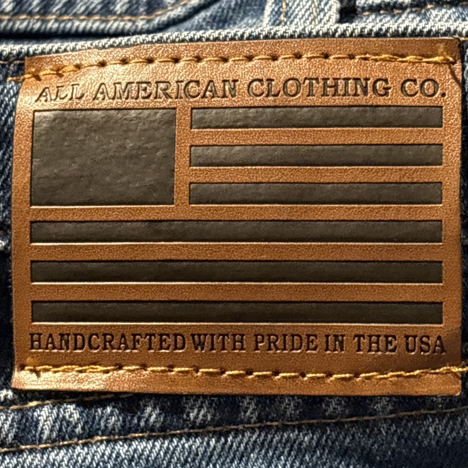 All American Clothing Co Jeans Mens 35×34 Slim Fit Medium Wash USA Made Mid Rise