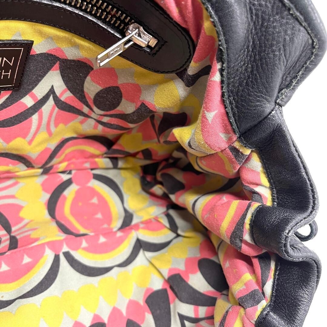 JAMIN PUECH Handbag Art Bag Leather Black Authentic From Japan