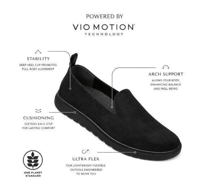 VIONIC Uptown Willa Slip On Sneaker, Black Leather