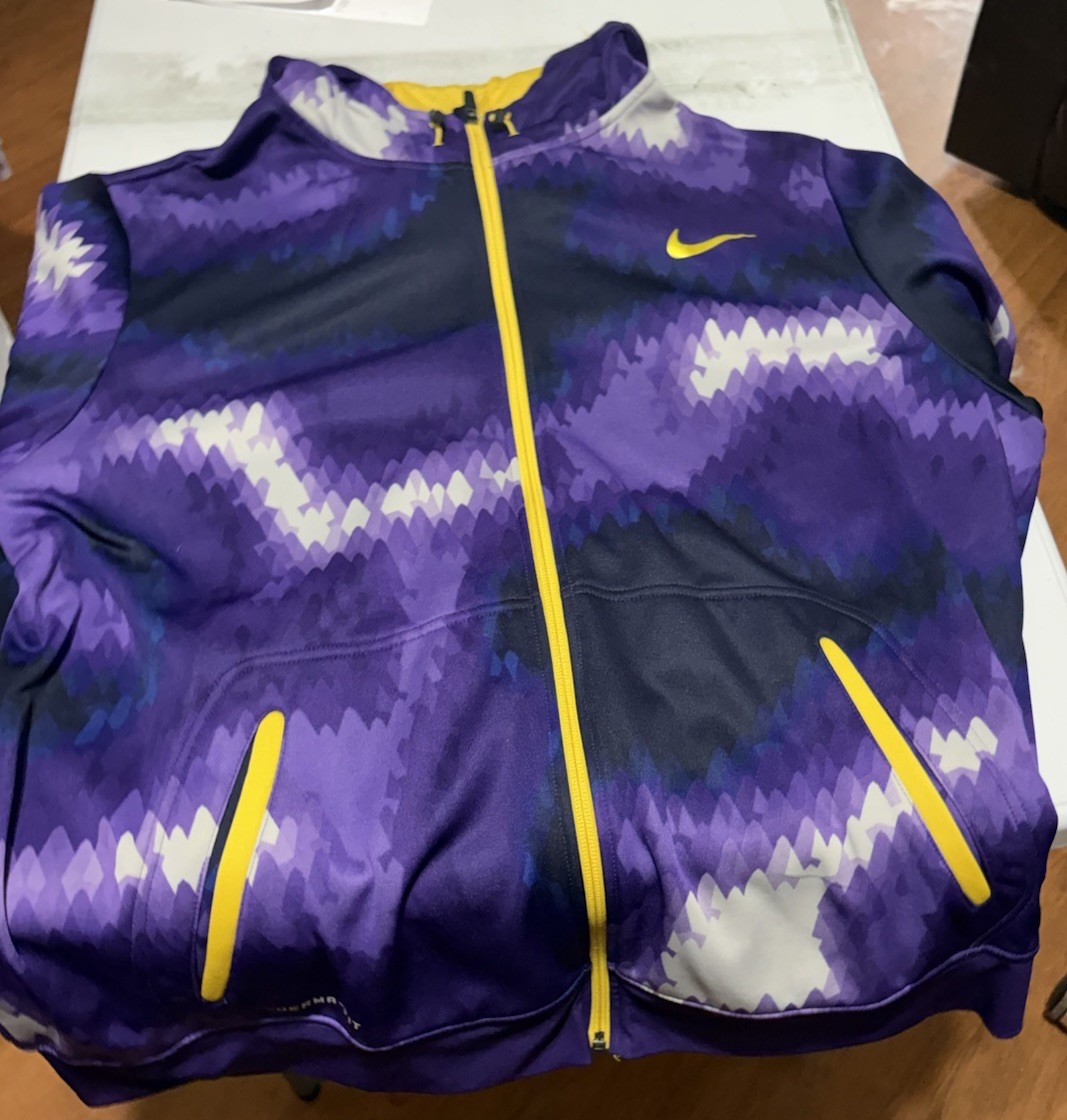 Nike Kobe Bryant Mamba Hoodie Mens XXL Purple Yellow Snake 1/4 Zip Sweatshirt