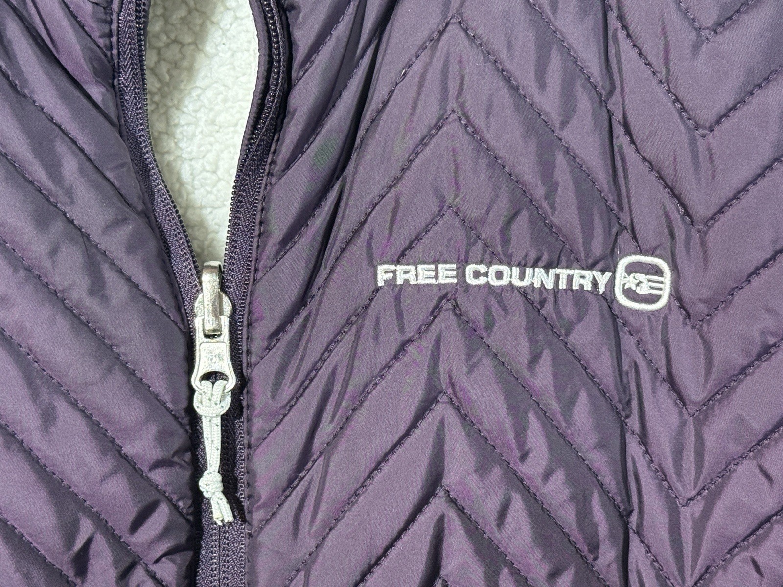 Free Country Purple White Reversible Vest Jacket Women’s XXL