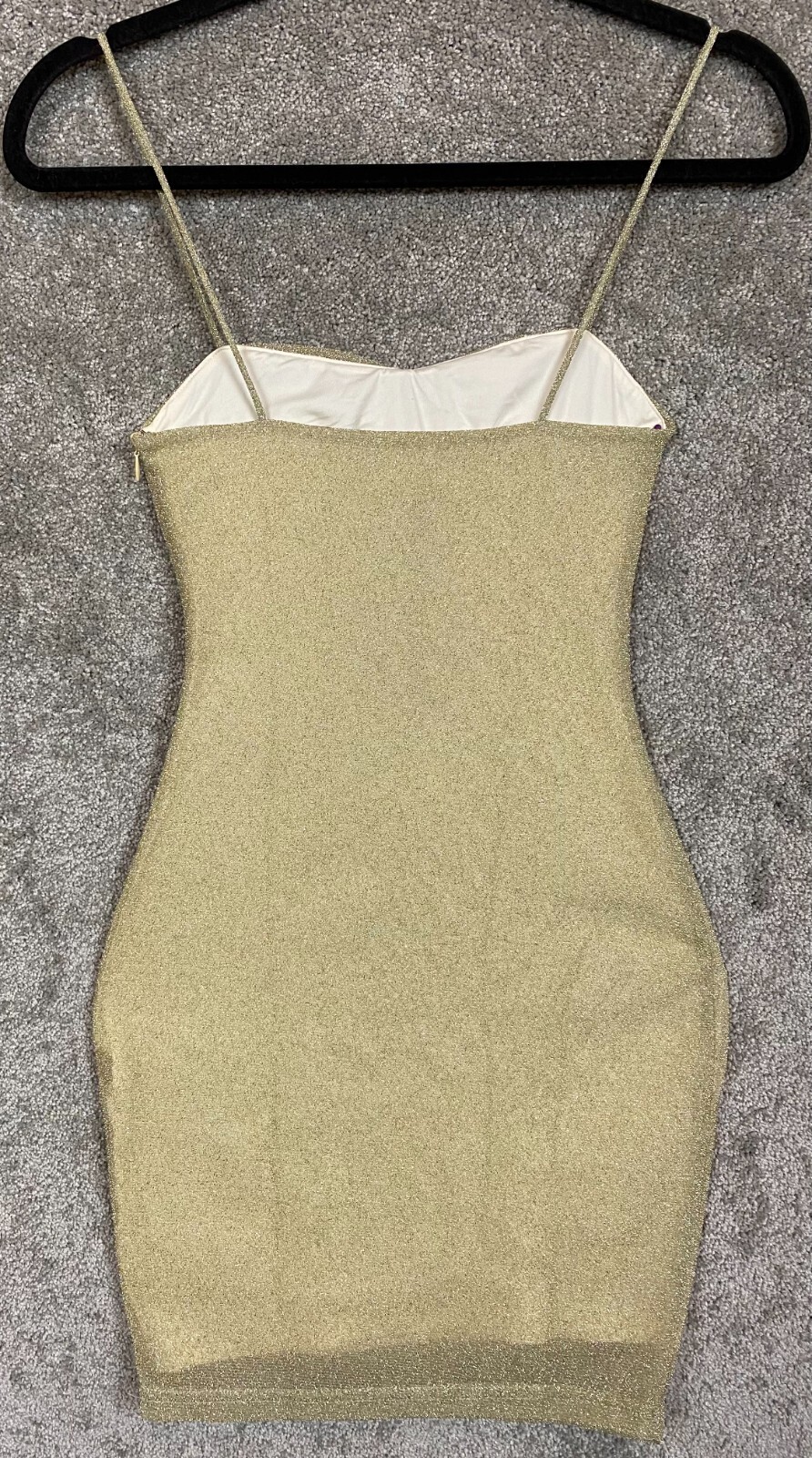 $64 New By The Way Aran Metallic Mini Dress in Gold XXS, XS, S, M, L, XL