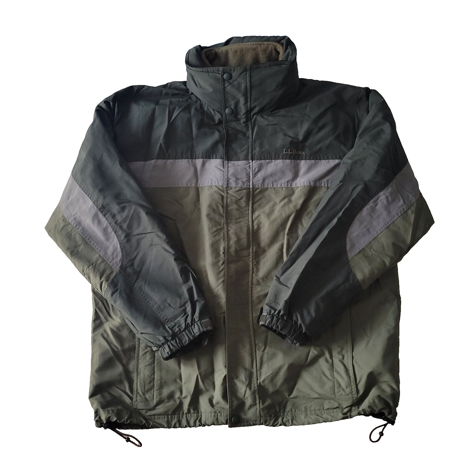 L.L. Bean Outdoor Outfitter 3 In 1 Mens Large Green Hooded Full Zip Jacket OWV93