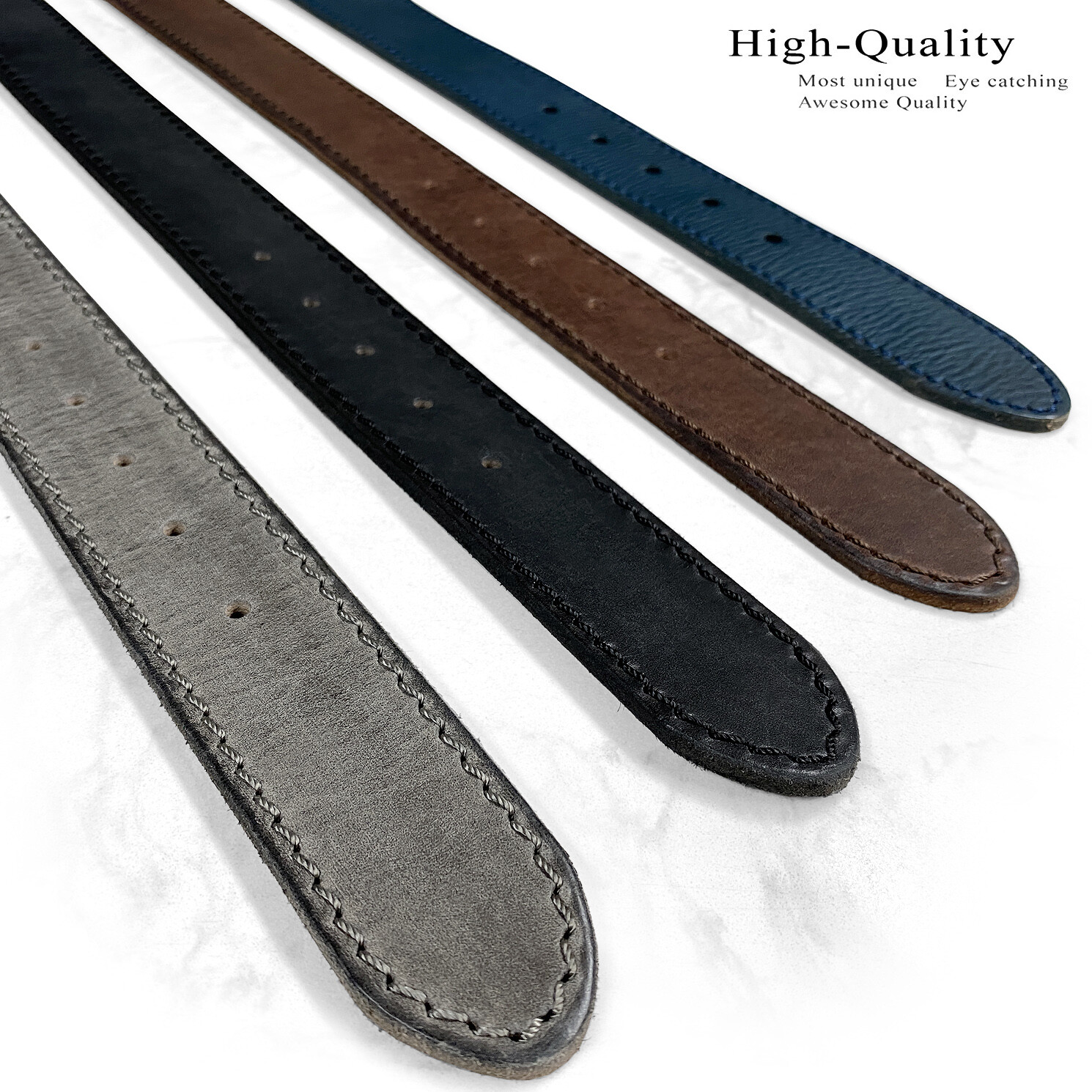 Antique Buckle One Piece Genuine Full Leather Casual Jean Belt 1-1/2″(38mm) Wide
