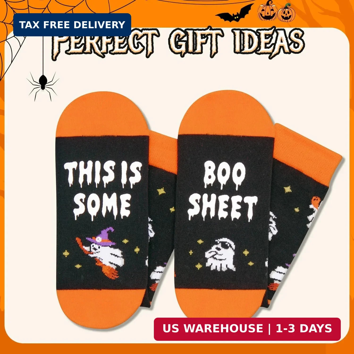 HAPPYPOP Ghost Gifts for Adult – Ghost Socks for Men Women Spooky Halloween Sock