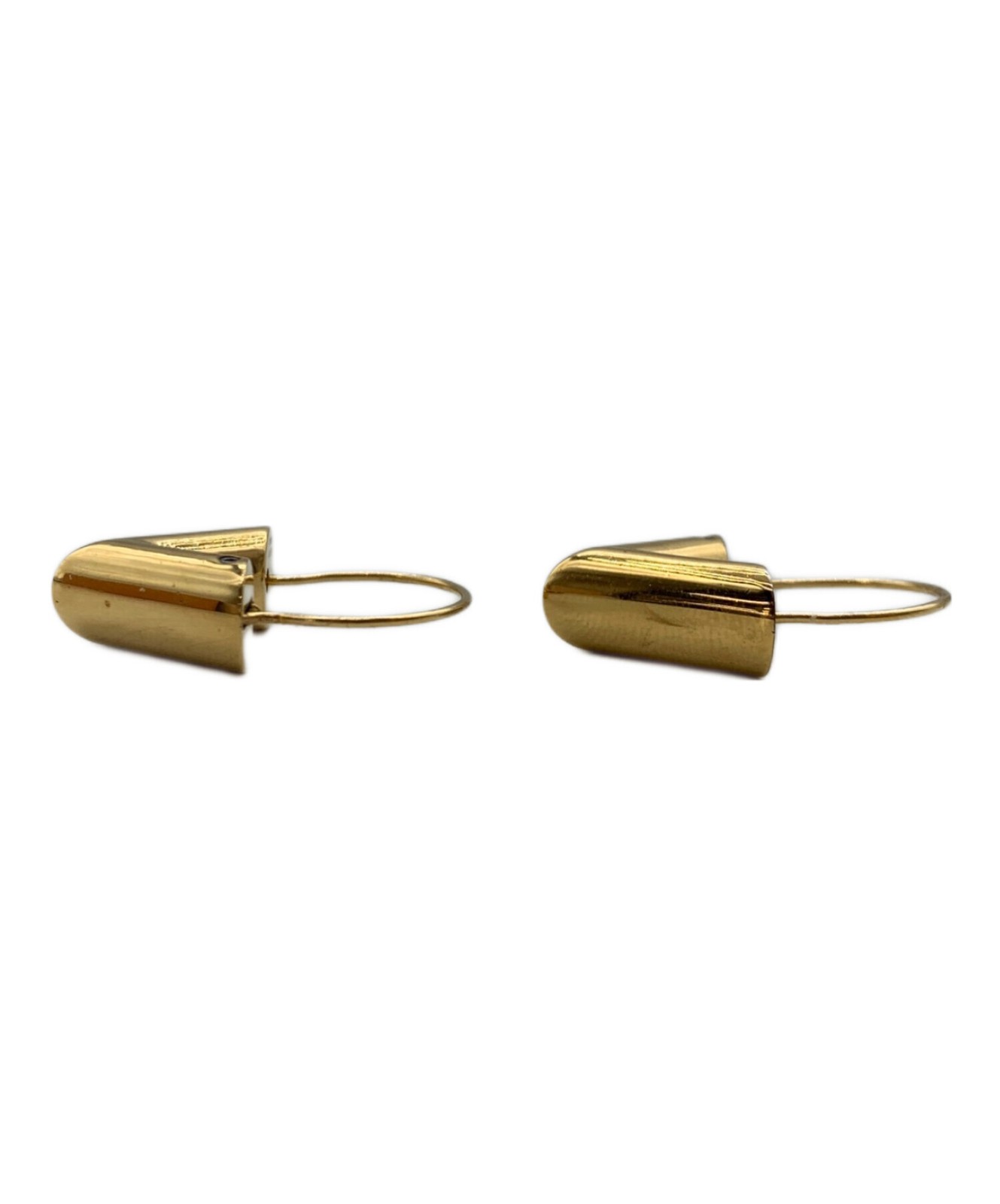 Louis Vuitton Earrings Authentic Essential V Gold M61088 1.6cm 1.3cm 3.5cm